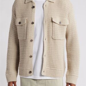 Obey Men's Beige Cardigan Sweater
